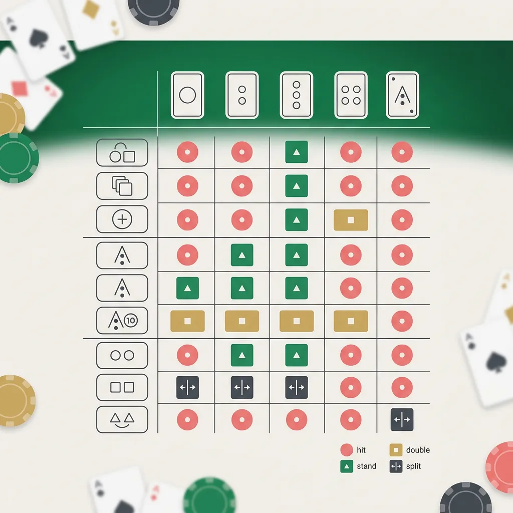 Blekdžeko Strategijos Diagrama
